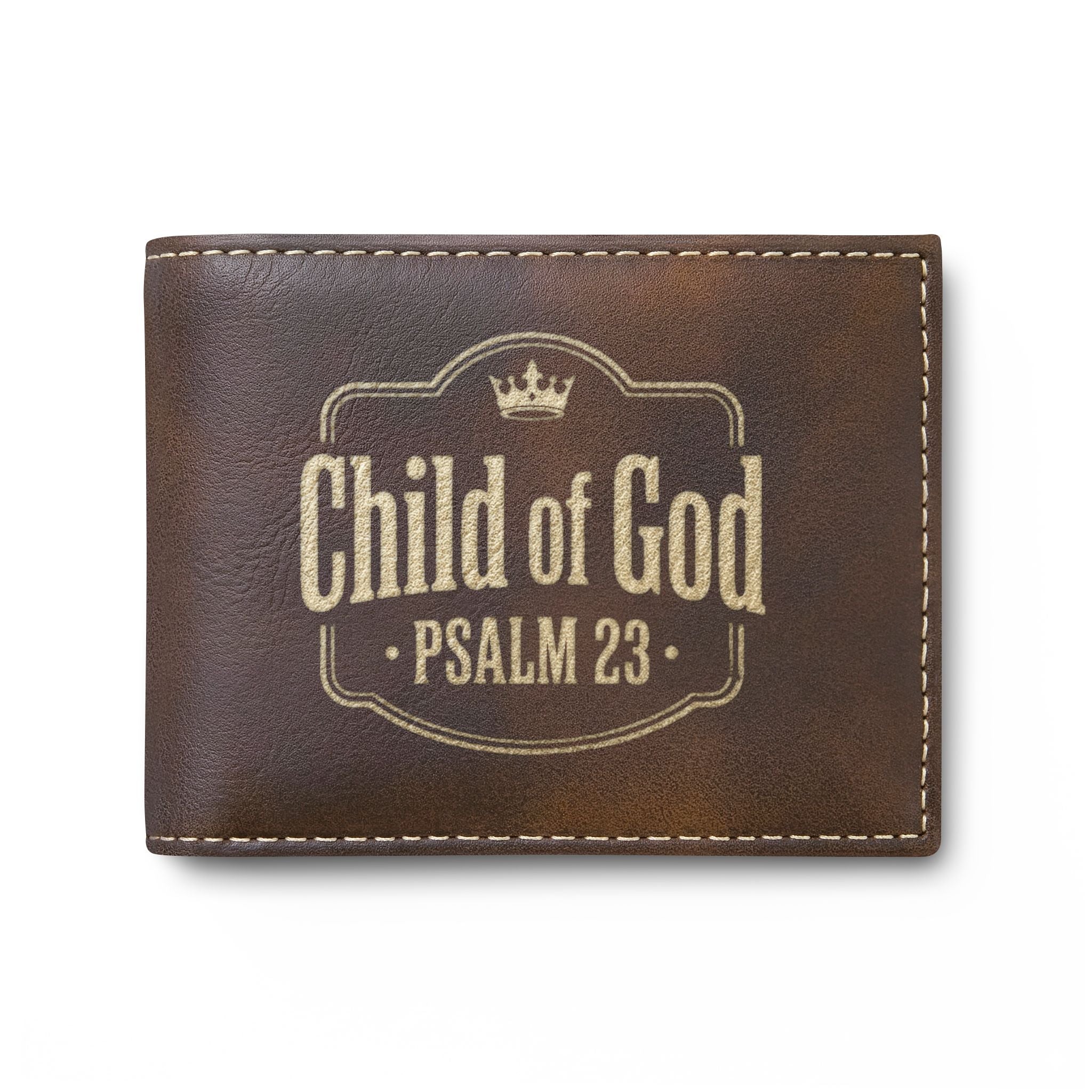 Child of God Bifold Wallet – Psalm 23 Leather Card Wallet