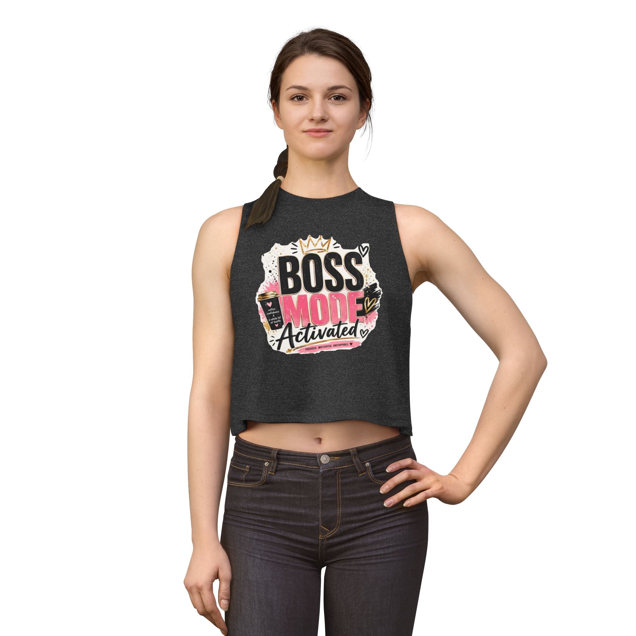 Boss Mode Activated Crop Top — Motivational Women's Cropped Tank