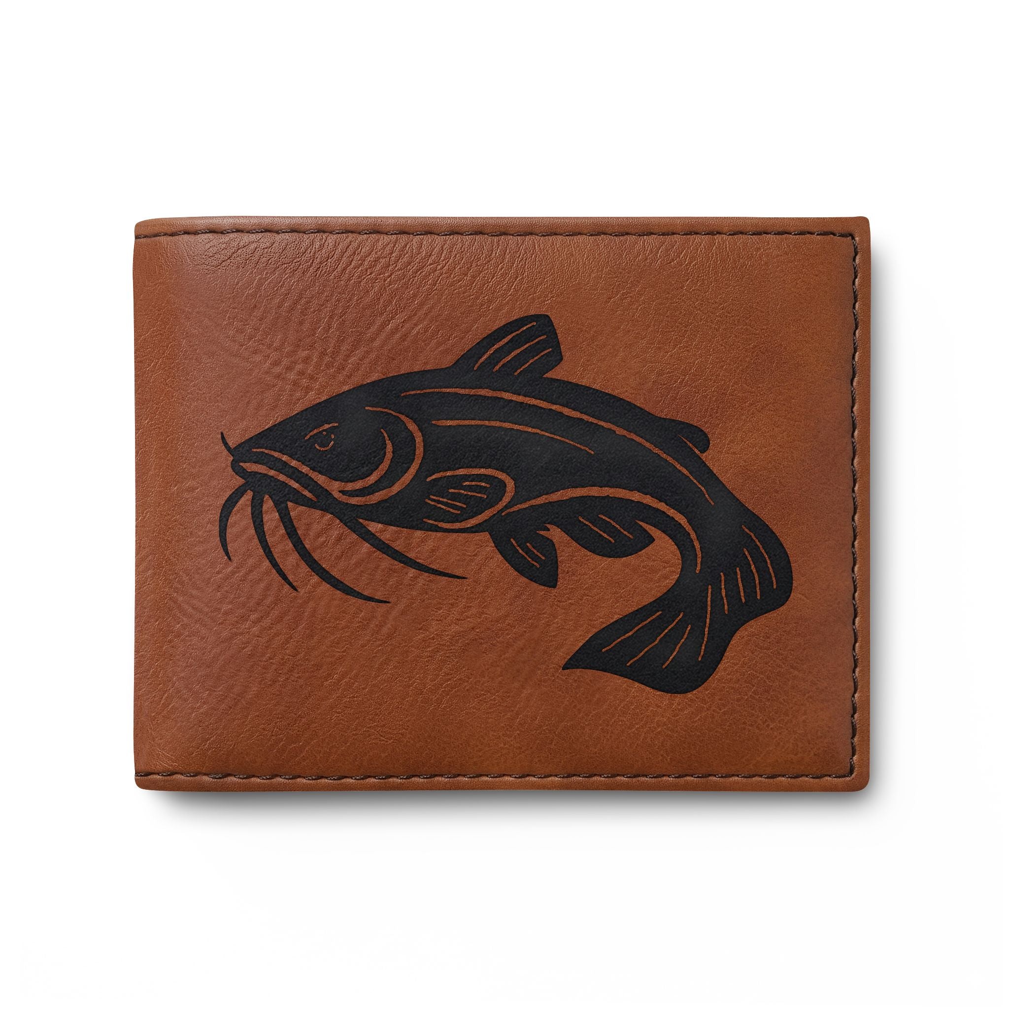Catfish Leather Bi-Fold Wallet — Slim Flip Wallet for Fishermen