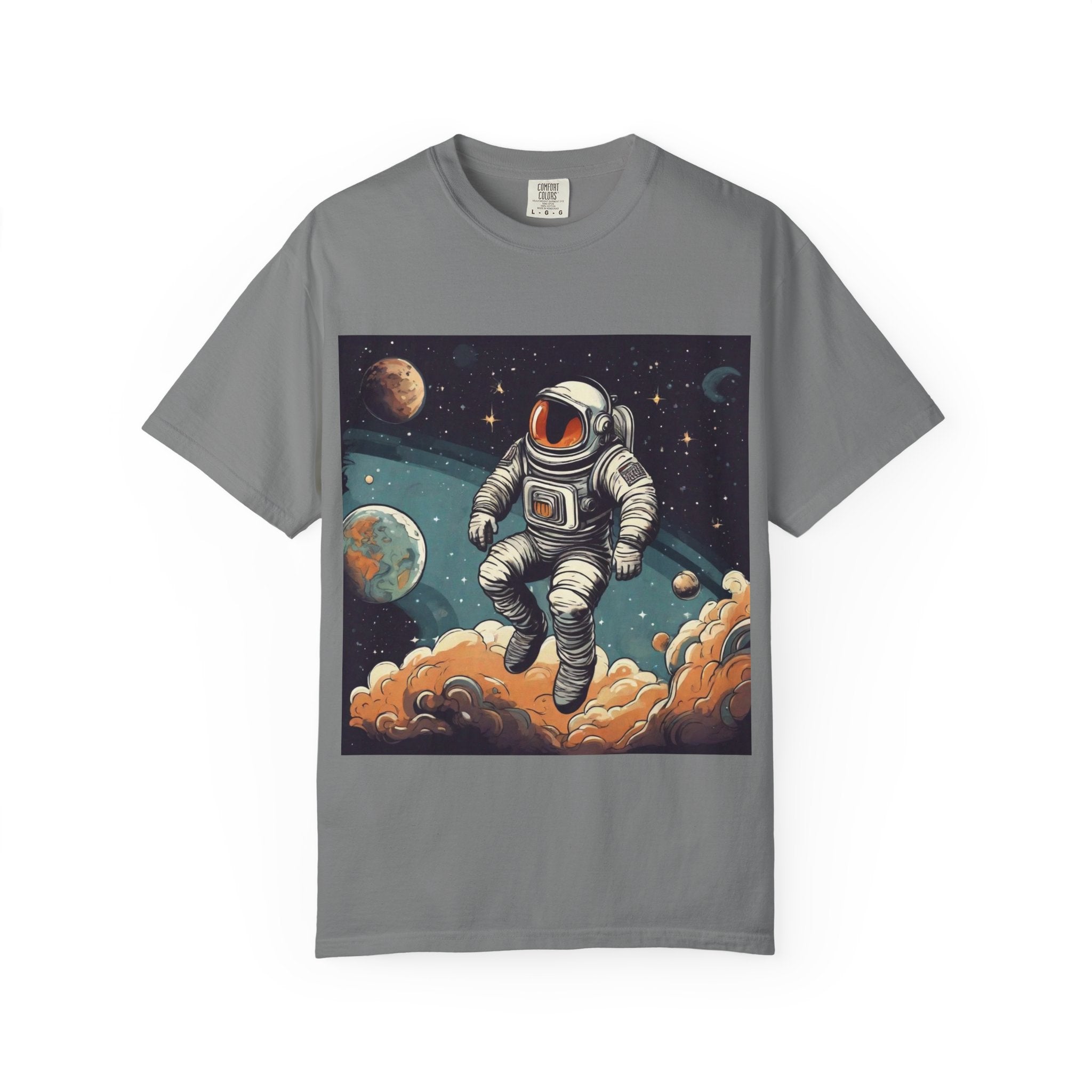 Astronaut Space Art T-Shirt — Vintage Cosmic Explorer Tee